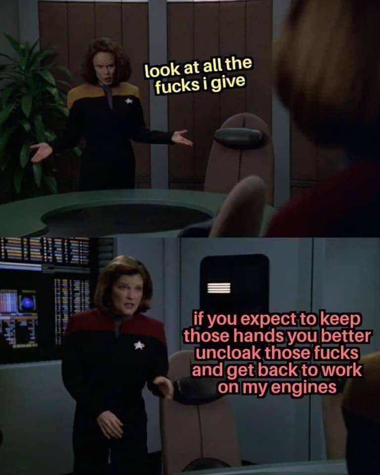 This meme is a humorous take on a common phrase. The image features a screenshot from a Star Trek: The Next Generation episode, where Captain Jean-Luc Picard is shown with a raised eyebrow and a speechless expression. The text "In a room full of people, you think you can just yell at me?" is overlaid on the image.